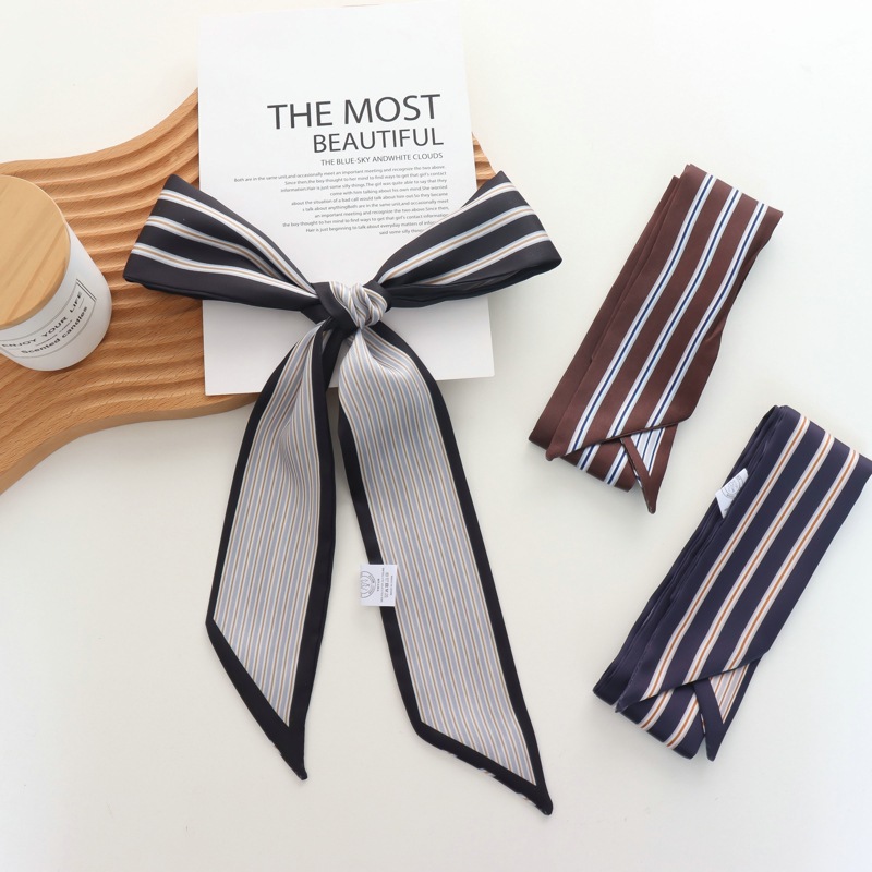 Silk Tie Striped - 2025 Yeni Çizgili Küçük İpek Eşarp